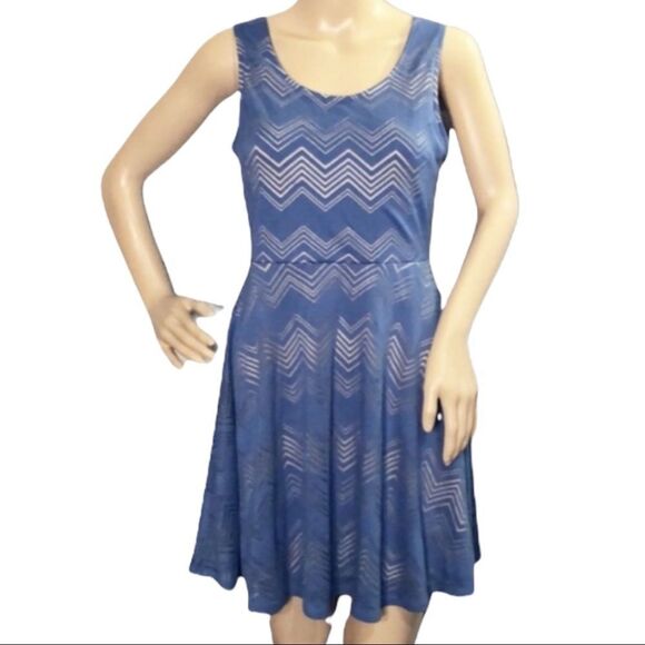 Candie’s Fit & Flare Two Layer A-line Blue Dress Medium M - Picture 1 of 10